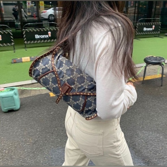 CELINE Macadam Denim Handbag - Picture 7 of 8